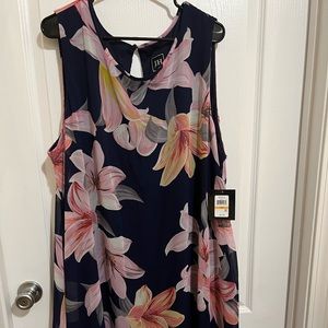 NWT JH navy floral swing dress size 24